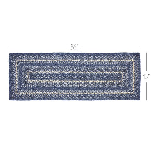 Great Falls Blue Jute Rect Runner 13x36