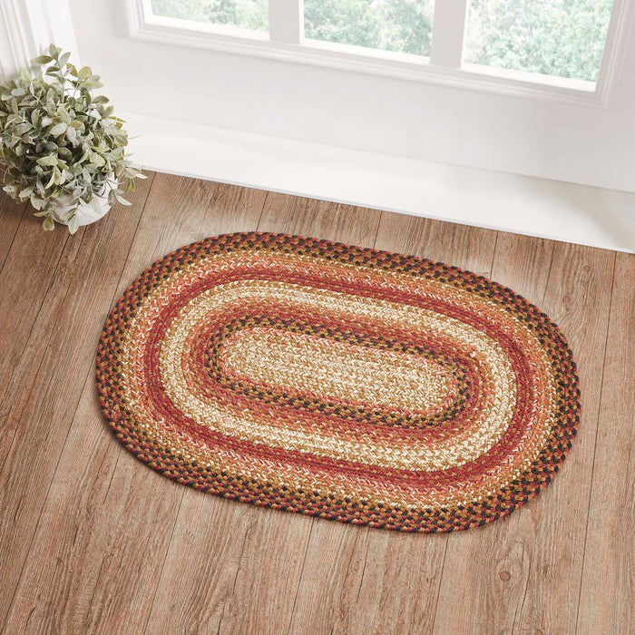 Ginger Spice Jute Rug Oval w/ Pad 20x30