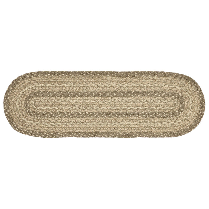 Cobblestone Jute Stair Tread Oval Latex 8.5x27