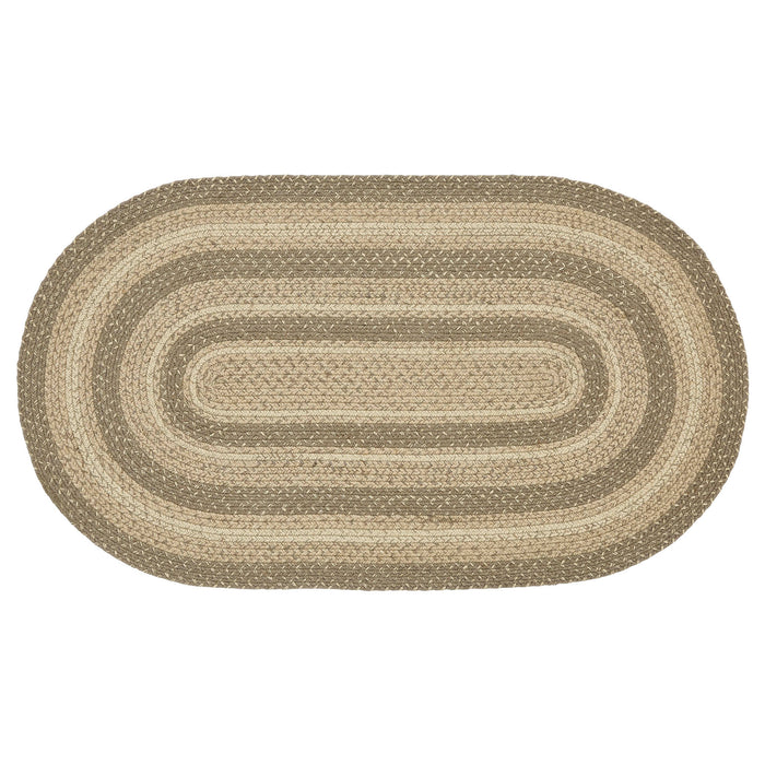 Cobblestone Jute Rug Oval w/ Pad 27x48