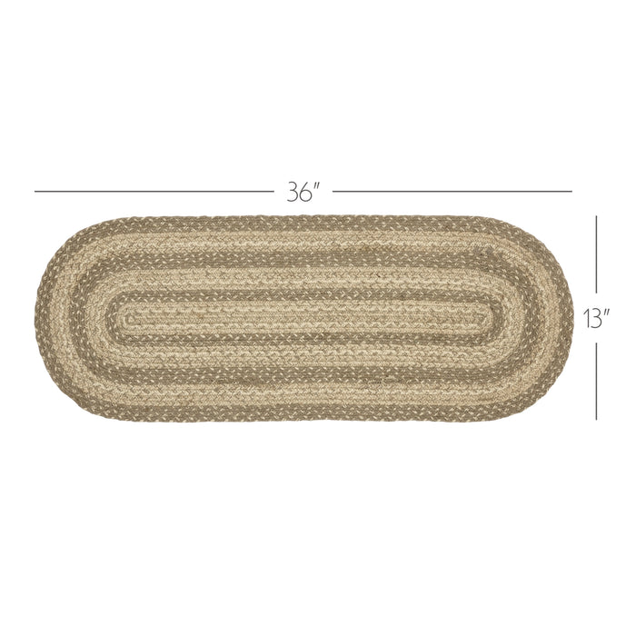 Cobblestone Jute Oval Runner 13x36