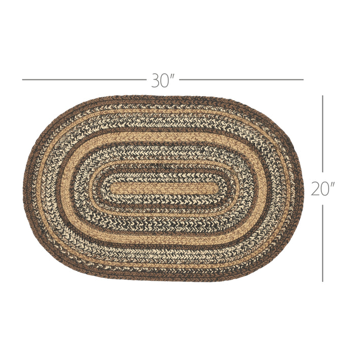 Espresso Jute Rug Oval w/ Pad 20x30