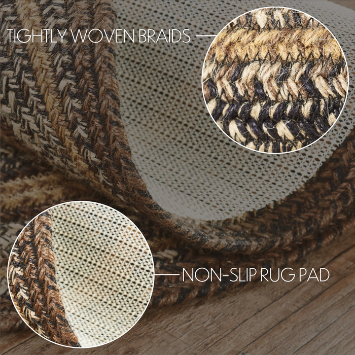 Espresso Jute Rug/Runner Oval w/ Pad 22x72