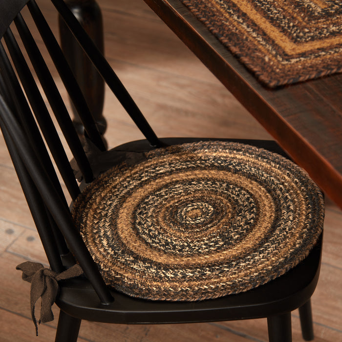 Espresso Jute Chair Pad 15 inch Diameter