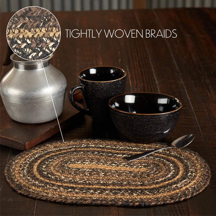 Espresso Jute Oval Placemat 10x15