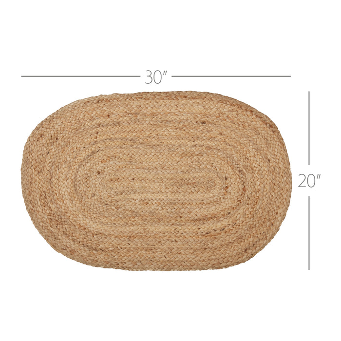 Natural Jute Rug Oval w/ Pad 20x30