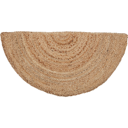 Natural Jute Rug Half Circle w/ Pad 16.5x33