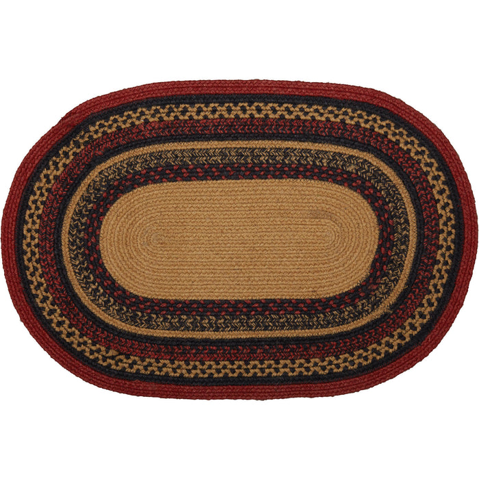 Cumberland Stenciled Moose Jute Rug Oval w/ Pad 20x30