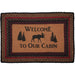 Cumberland Stenciled Moose Jute Rug Rect Welcome to the Cabin w/ Pad 20x30