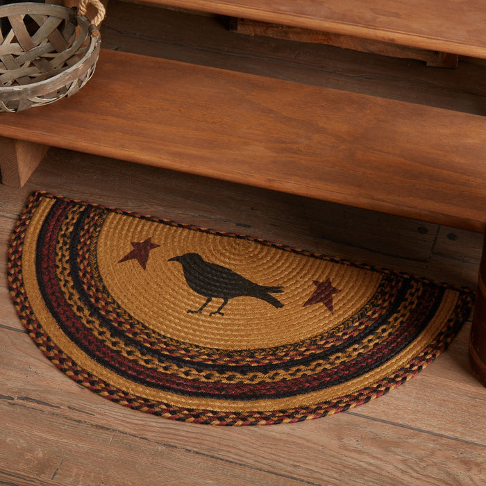 Heritage Farms Crow Jute Rug Half Circle w/ Pad 16.5x33