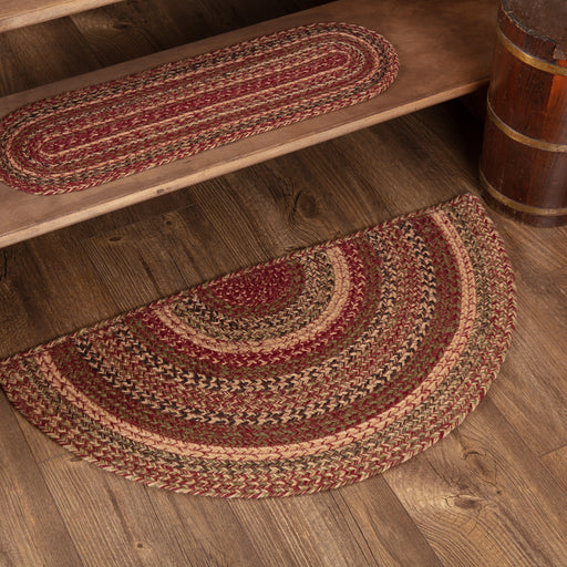 Cider Mill Jute Rug Half Circle w/ Pad 16.5x33