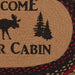 Cumberland Stenciled Moose Jute Rug Oval Welcome to the Cabin w/ Pad 20x30