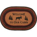 Cumberland Stenciled Moose Jute Rug Oval Welcome to the Cabin w/ Pad 20x30