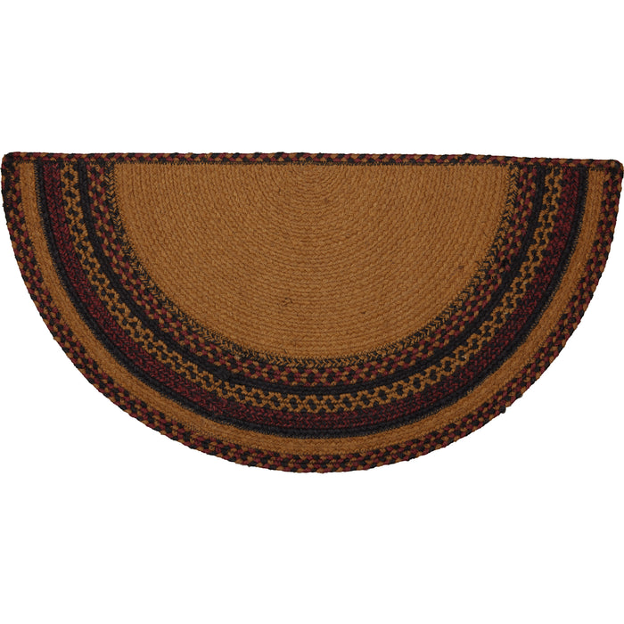 Heritage Farms Star and Pip Jute Rug Half Circle w/ Pad 16.5x33