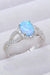 925 Sterling Silver Opal Halo Ring Sky Blue