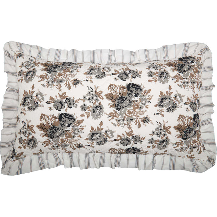 Annie Portabella Floral Ruffled King Sham 21x37