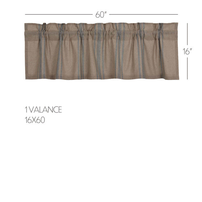 Grain Sack Blue Valance 16x60