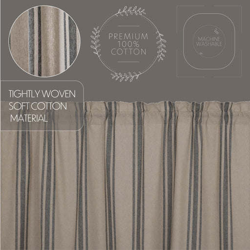 Grain Sack Charcoal Valance 16x60