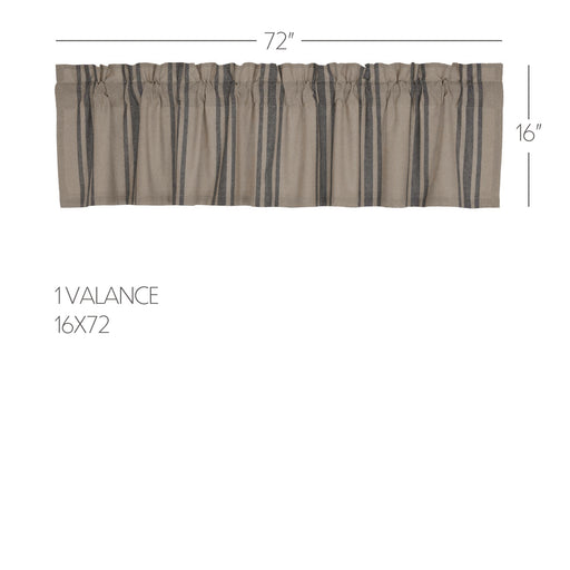 Grain Sack Charcoal Valance 16x72