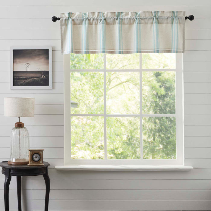 Grain Sack Aqua Valance 16x72