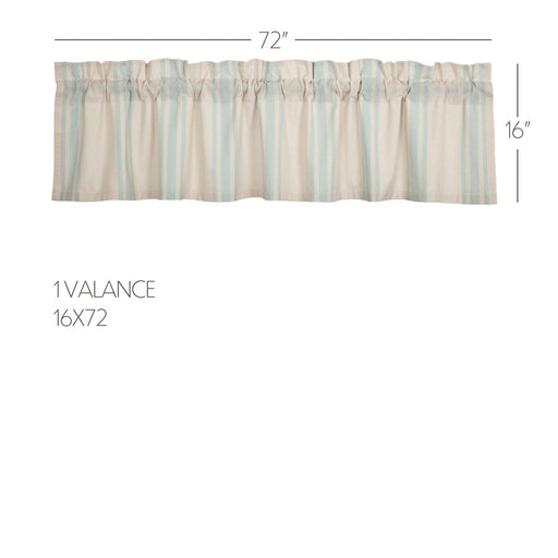 Grain Sack Aqua Valance 16x72