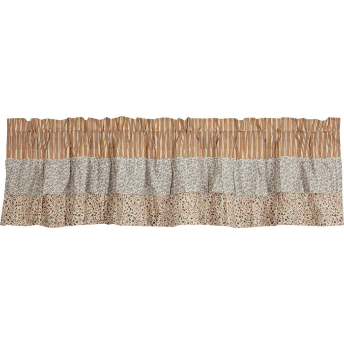 Kaila Ticking Gold Ruffled Valance 16x72