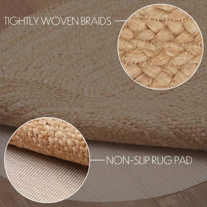 Natural Jute Rug Oval w/ Pad 27x48