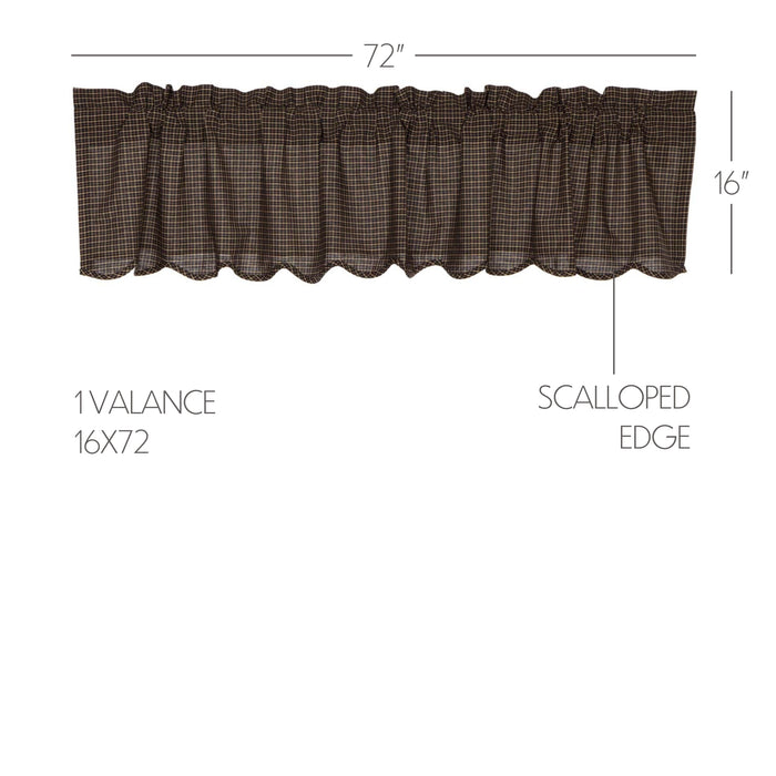 Kettle Grove Plaid Valance Scalloped16x72