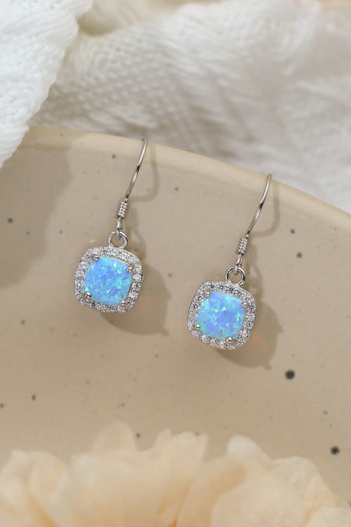Opal Square Drop Earrings Sky Blue One Size