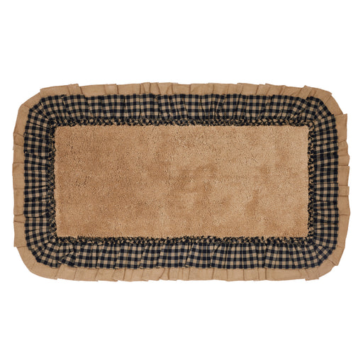 Burlap Natural w/ Black Check Bathmat 27x48