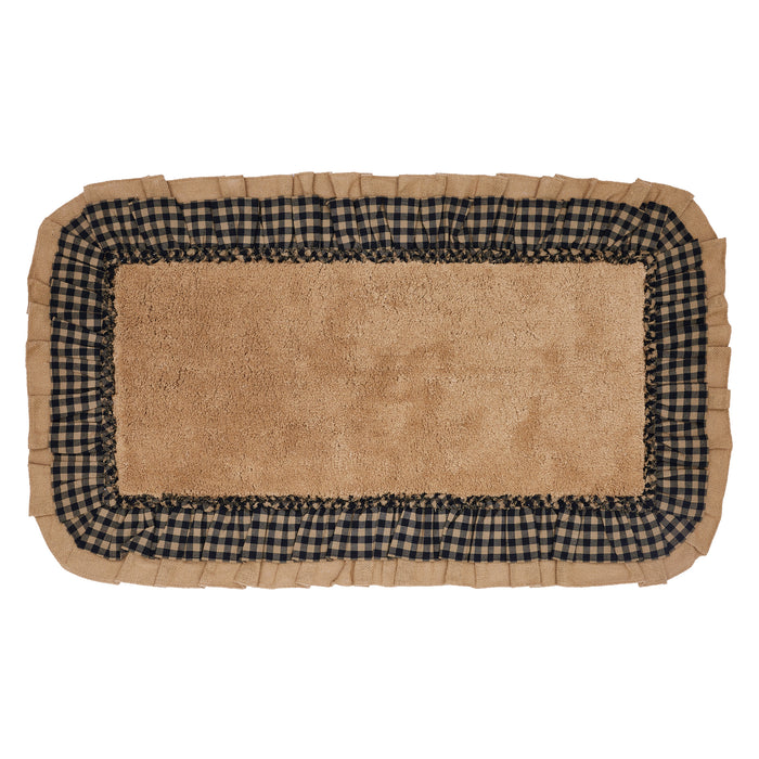 Burlap Natural w/ Black Check Bathmat 27x48