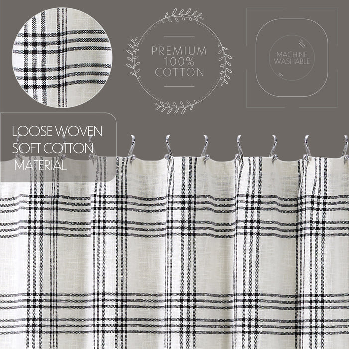 Black Plaid Shower Curtain 72x72