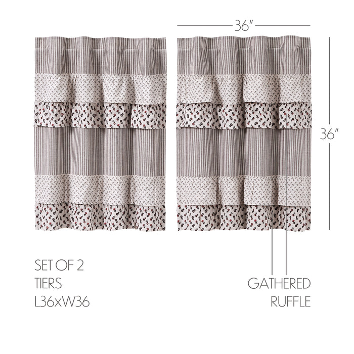 Florette Ruffled Tier Set of 2 L36xW36