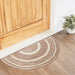 Natural & Creme Jute Rug Half Circle w/ Pad 16.5x33