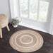 Natural & Creme Jute Rug w/ Pad 3ft Round