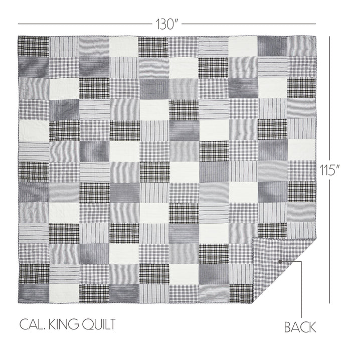 Sawyer Mill Black California King Quilt 130Wx115L