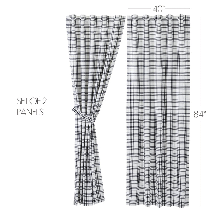 Sawyer Mill Black Plaid Panel Set of 2 84x40