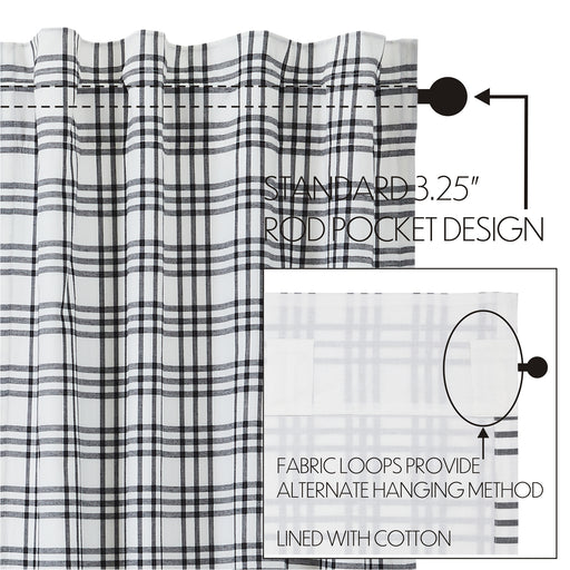 Sawyer Mill Black Plaid Panel Set of 2 84x40