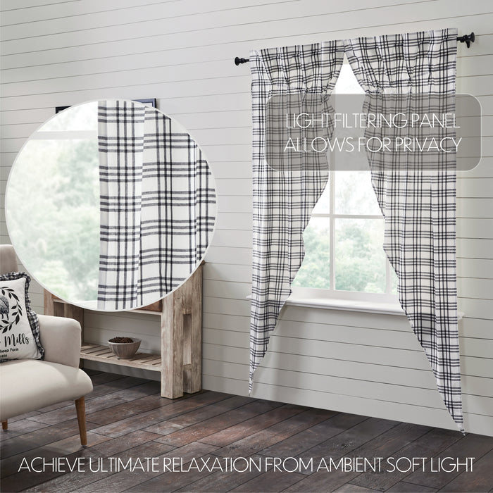 Sawyer Mill Black Plaid Prairie Long Panel Set of 2 84x36x18