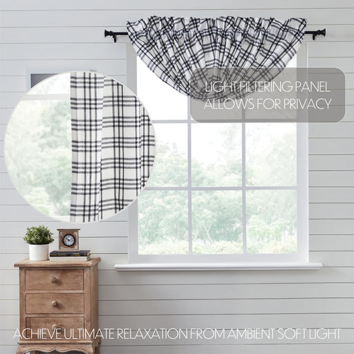 Sawyer Mill Black Plaid Balloon Valance 15x60