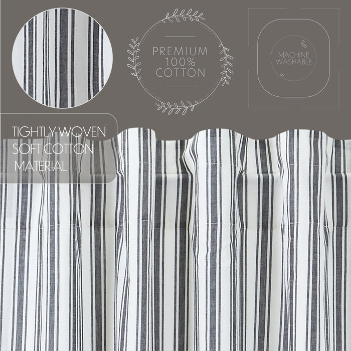 Sawyer Mill Black Ticking Stripe Short Panel Set of 2 63x36