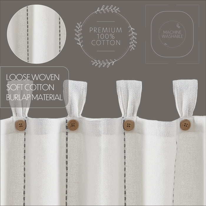 Stitched Burlap White Tier Set of 2 L36xW36