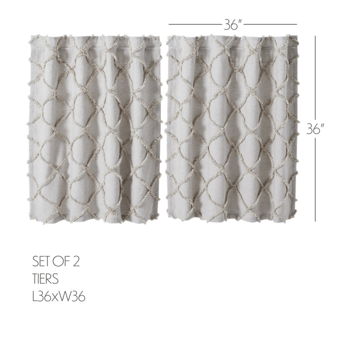 Frayed Lattice Oatmeal Tier Set of 2 L36xW36