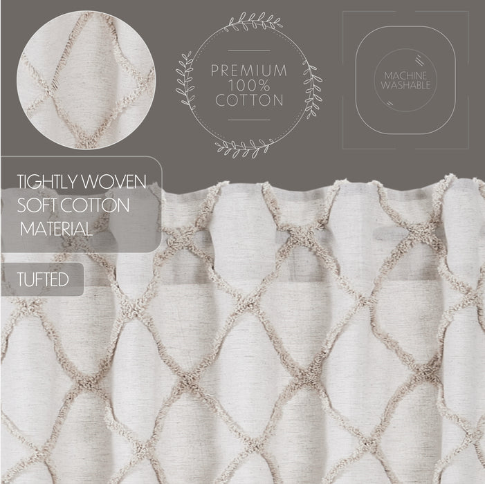 Frayed Lattice Oatmeal Valance 16x60