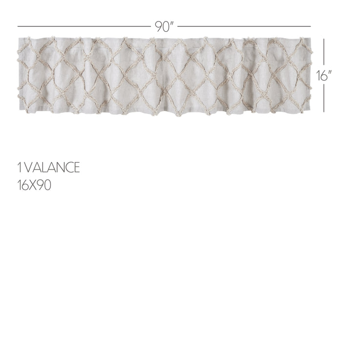 Frayed Lattice Oatmeal Valance 16x90