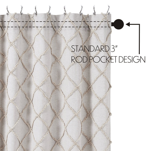 Frayed Lattice Oatmeal Shower Curtain 72x72