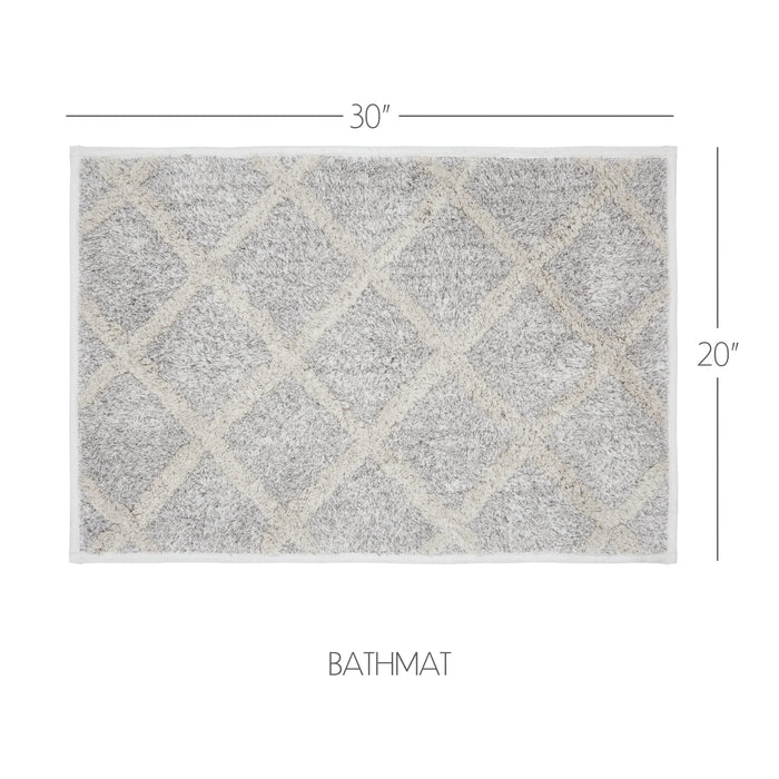 Frayed Lattice Oatmeal Bathmat 20x30