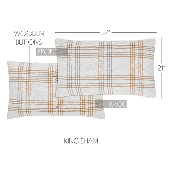 Wheat Plaid King Sham 21x37