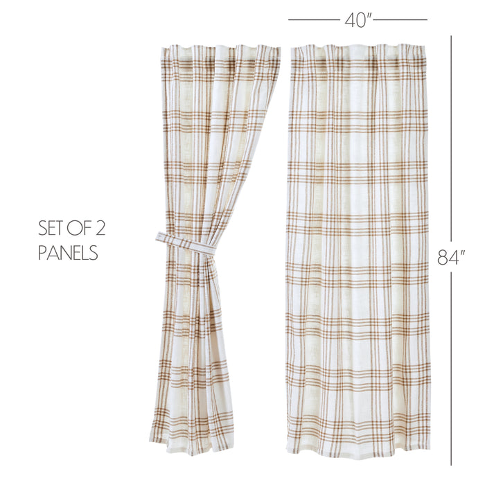 Wheat Plaid Panel Set of 2 84x40