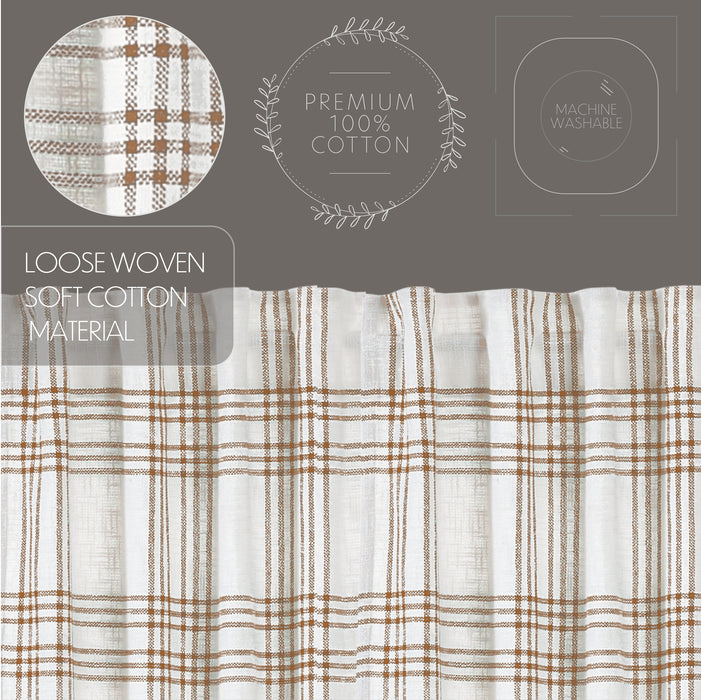 Wheat Plaid Panel Set of 2 84x40